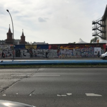 What remains of the Berlin Wall, as seen at the Eastside Gallery.