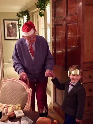 Charlie with Grandpa Christmas 2014