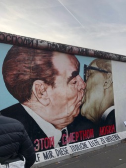 'The Kiss' on the Berlin Wall at the East Side Gallery in Berlin